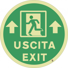 Adesivo fotoluminescente calpestabile uscita sicurezza Adesivo fotoluminescente calpestabile uscita sicurezza